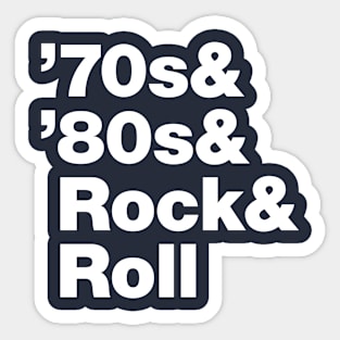 70s & 80s Rock and Roll (white) Sticker